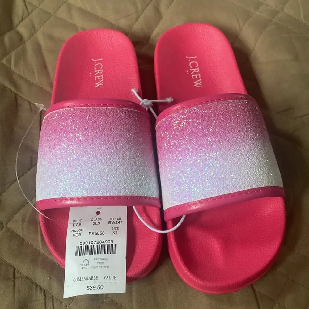 Crewcuts ombré glitter slide sandals